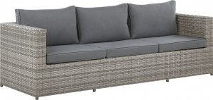 Beliani Zestaw ogrodowy z technorattanu 5-osobowy prawostronny szary SABBIA! 9