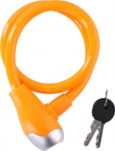 Dunlop Lumarko Zapięcie rowerowe spiralne na klucz 1,2x65cm Dunlop - Pomarańczowy! 1
