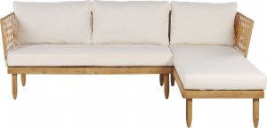 Beliani Zestaw ogrodowy drewno akacjowe 4-osobowy lewostronny złamana biel CREMONA! 9