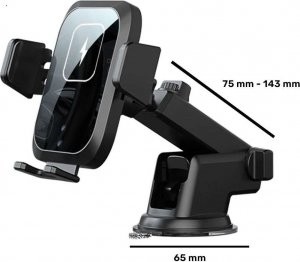 Alogy Grawitacyjny uchwyt samochodowy Alogy z ładowarką Qi na kokpit kratkę 15W + Ładowarka USB - USB-C 13