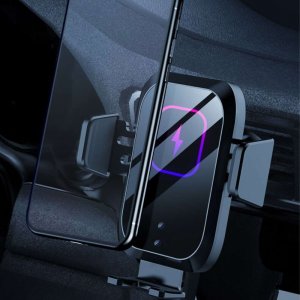 Alogy Grawitacyjny uchwyt samochodowy Alogy z ładowarką Qi na kokpit kratkę 15W + Ładowarka USB - USB-C 2