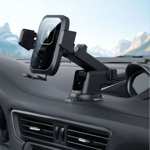 Alogy Grawitacyjny uchwyt samochodowy Alogy z ładowarką Qi na kokpit kratkę 15W + Ładowarka USB - USB-C 8