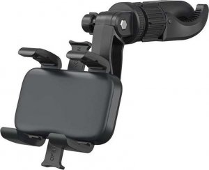 4kom.pl Uchwyt samochodowy na telefon GPS do lusterka wstecznego na zagłówek do auta uniwersalny montaż Czarny 8