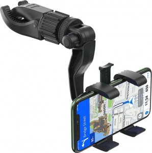 4kom.pl Uchwyt samochodowy na telefon GPS do lusterka wstecznego na zagłówek do auta uniwersalny montaż Czarny 9