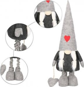 Dekoracja świąteczna Springos Skrzat 85-130 cm ozdoba świąteczna, krasnal świąteczny, gnom na teleskopowych nóżkach UNIWERSALNY 2