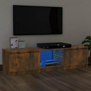 vidaXL vidaXL Szafka pod TV, z LED, przydymiony dąb, 140 x 40 x 35,5 cm 1