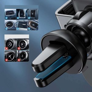 4kom.pl Uchwyt samochodowy Choetech Holder do auta na telefon z ładowarką indukcyjną QI na kratkę + magnetyczne końcówki Czarny 5