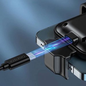 4kom.pl Uchwyt samochodowy Choetech Holder do auta na telefon z ładowarką indukcyjną QI na kratkę + magnetyczne końcówki Czarny 8