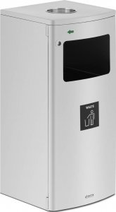 Kosz na śmieci Ulsonix Kosz na śmieci odpady miejski zewnętrzny prostokątny z popielnicą STAL srebrny 2