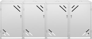 Ulsonix Osłona obudowa kosza kubła na śmieci poczwórna z ukośnymi otworami STAL 4x 240 l Osłona obudowa kosza kubła na śmieci poczwórna z ukośnymi otworami STAL 4x 240 l 5