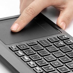 Alogy Klawiatura Bezprzewodowa RGB LED z touchpadem do PC TV tabletu Czarna + Myszka BT + Podstawka regulowana 12