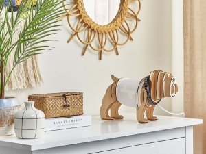 Lampa stołowa Beliani Lampa stołowa pies jasne drewno DOUCE! 3