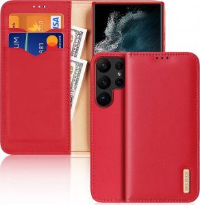Dux Ducis Dux Ducis Hivo etui Samsung Galaxy S23 Ultra pokrowiec z klapką portfel podstawka blokada RFID czerwone 1