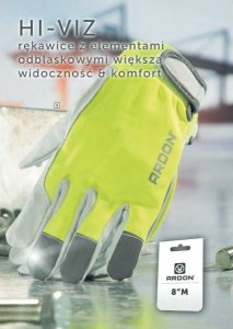 Ardon HOBBY REFLEX - RĘKAWICE HI-VIZ ELEMENTY ODBLASKOWE OWCZA SKÓRA A1073/RX 12-SPE 3