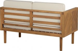 Beliani Sofa dwuosobowa z drewna akacjowego z białymi poduszkami BARATTI! 4