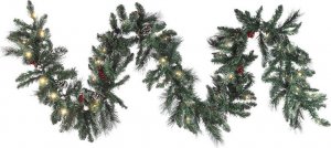 Beliani Lumarko Ośnieżona świąteczna girlanda LED 270 cm zielona WAPTA! 1