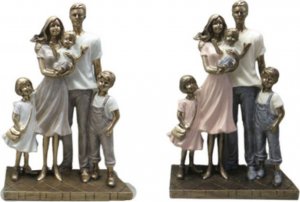 DKD Home Decor Figurka Dekoracyjna DKD Home Decor Żywica Wielokolorowy Nowoczesny Rodzina (24 x 11,5 x 34 cm) (2 Sztuk) 1
