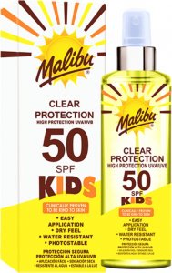 Malibu Malibu Clear Protection Bezbarwny Spray Dla Dzieci SPF50 250ml 1