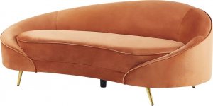 Beliani Sofa welurowa pomarańczowa SAVAR! 2