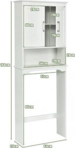 Costway Szafka łazienkowa wysoka nad toaletę 63 x 23 x 168 cm 3