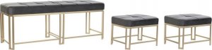 DKD Home Decor Taboret DKD Home Decor Szary Metal Aksamit (120 x 40 x 47 cm) 1