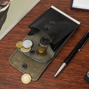 Beltimore Banknotówka portfel czarny etui na pieniądze retro uniseks skórzane G65 3