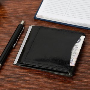 Beltimore Banknotówka portfel czarny etui na pieniądze retro uniseks skórzane G65 5