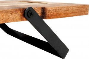 Deska do krojenia Excellent Houseware Taca deska do serwowania drewniana na składanych nóżkach 67,5x19,3x7,5 cm 7
