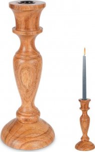 Vilde Świecznik na długą świeczkę drewniany 25,5 cm 1