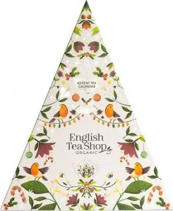 Kalendarz adwentowy English Tea Shop Zestaw herbatek trójkątny biały 25 piramidek  BIO 50g 6