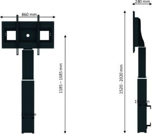Neomounts Stojak podłogowy PLASMA-W2500BLACK 42'' - 100'' 3