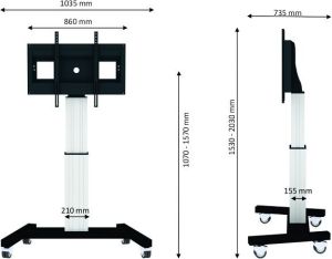 Neomounts Stojak podłogowy PLASMA-M2500SILVER 42'' - 100'' 2
