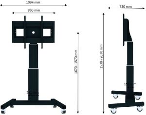 Neomounts Stojak podłogowy PLASMA-M2500BLACK 42'' - 100'' 3