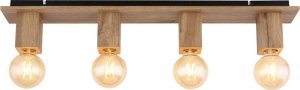 Lampa sufitowa Globo Sufitowa lampa loftowa Erna 15655-4D do salonu drewniana 1