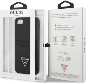 Guess Etui Guess GUHCI8PSATPK Apple iPhone SE 2022/SE 2020/8/7 hardcase czarny/black hardcase Saffiano Triangle Logo Cardslot 8