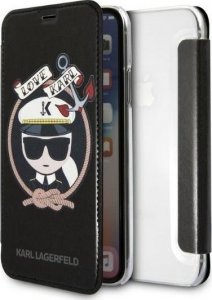 Karl Lagerfeld Etui Karl Lagerfeld KLFLBKPXKSB Apple iPhone XS/X czarny/black bookcase Signature Glitter 1