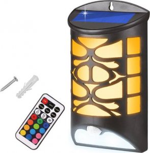 Kinkiet LTC Lampa solarna LED dekoracyjna 10W z czujnikiem ruchu i zmierzchu + pilot 2