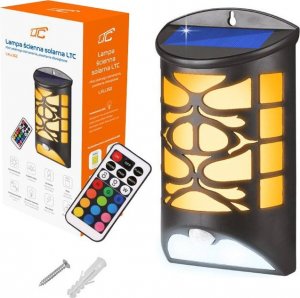 Kinkiet LTC Lampa solarna LED dekoracyjna 10W z czujnikiem ruchu i zmierzchu + pilot 4
