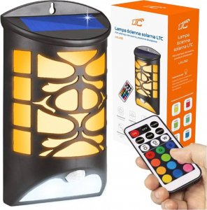 Kinkiet LTC Lampa solarna LED dekoracyjna 10W z czujnikiem ruchu i zmierzchu + pilot 5