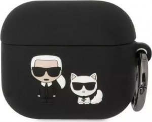 Karl Lagerfeld Etui Karl Lagerfeld KLACA3SILKCK Apple AirPods 3 cover czarny/black Silicone Karl & Choupette 1