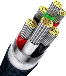 Kabel USB Baseus USB-A - USB-C + microUSB + Lightning 1.2 m Niebieski (BSU3888) 7