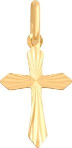 Krzyżyk grawerowany z żółtego złota próby 585 (14K) 1