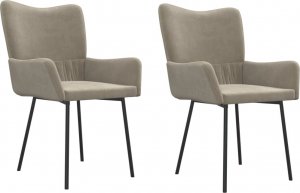 vidaXL vidaXL Krzesła stołowe, 2 szt., jasnoszare, aksamitne 2