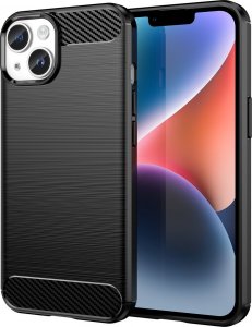 Hurtel Carbon Case etui iPhone 14 Plus elastyczny żelowy pokrowiec na tył plecki czarny 1