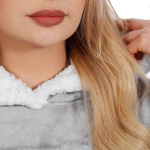 Springos Kocobluza damska oversize koc bluza 2w1 z kapturem ciepła szara UNIWERSALNY 16