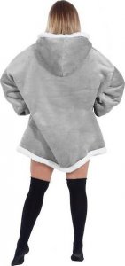 Springos Kocobluza damska oversize koc bluza 2w1 z kapturem ciepła szara UNIWERSALNY 6
