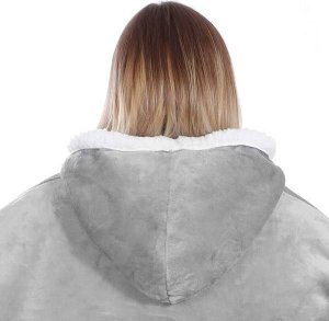 Springos Kocobluza damska oversize koc bluza 2w1 z kapturem ciepła szara UNIWERSALNY 7