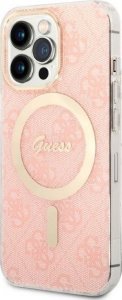 Ładowarka Guess Zestaw Guess etui + ładowarka bezprzewodowa GUBPP13XH4EACSP Apple iPhone 13 Pro Max różowy/pink hard case 4G Print MagSafe 2
