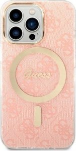 Ładowarka Guess Zestaw Guess etui + ładowarka bezprzewodowa GUBPP13XH4EACSP Apple iPhone 13 Pro Max różowy/pink hard case 4G Print MagSafe 3