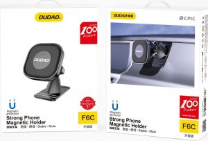 Dudao samoprzylepny magnetyczny uchwyt samochodowy do telefonu na kokpit deskę rozdzielczą czarny (F6C) 5